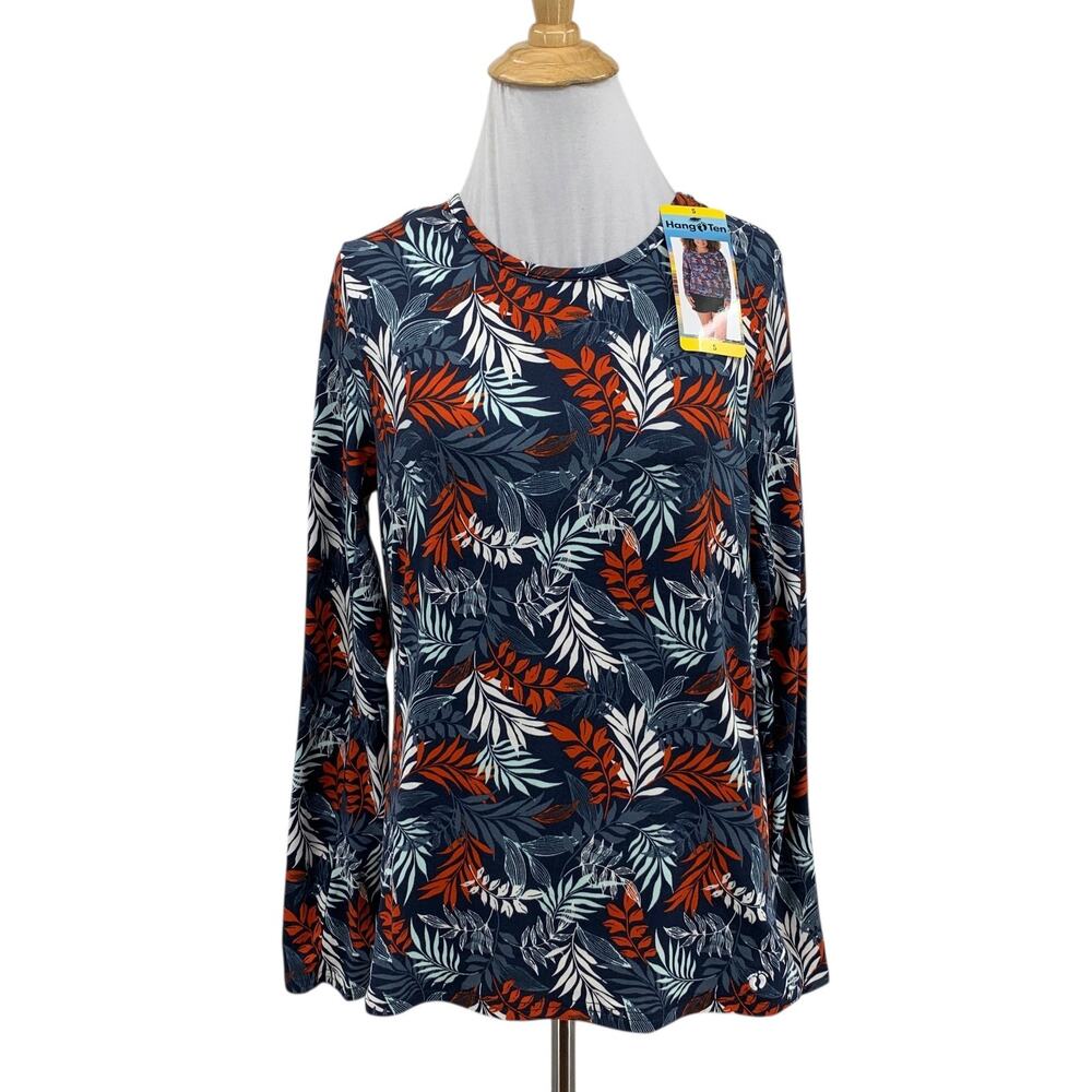 Hang Ten Top Womens S Small Long Sleeve Pullover Quick Dry Zip Pocket UPF 50